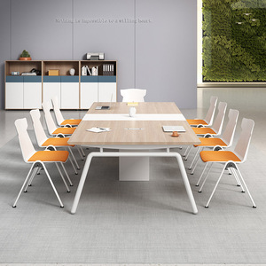 简约现代木质可伸展会议桌椅子组合12座办公家具培训洽谈接待 - Product Image 3