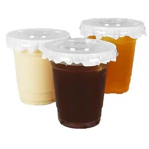 투명 커피 컵 보바 차 일회용 PP 컵 95mm 구경 용량 360ml/500ml/16oz/24oz