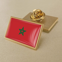 Maroc Drapeau Cristal Époxy Badge Pin Monde Drapeau Pins