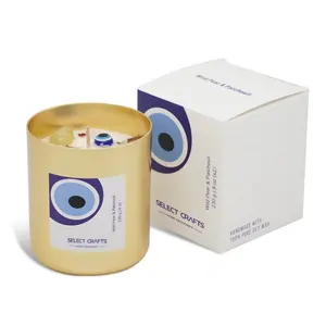 Wholesale Luxury Personalized Home Decor Fragrance Spiritual Evil Eye Crystal Aluminium Jar Soy Wax Scented Candle