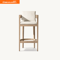 Ensemble de chaises de bar en teck massif de haute qualité, table et chaises de bar modernes, imperméables et durables pour une utilisation en extérieur dans les villas et les hôtels