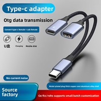 Câble USB Type-C vers Type-A femelle avec port OTG pour le chargement et le transfert de données, compatible avec les claviers externes, souris, cartes de capture et clés USB