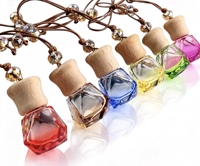 Bouteille en verre vide de 8 ml pour diffuseur de parfum d'ambiance suspendu au volant de voiture, transparente et colorée, pour huiles essentielles – Meilleure vente
