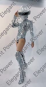 Fête discothèque scène danseur porter miroir vêtements LED lueur casque bar KTV hors de vin vêtements scène spectacle Costumes - Product Image 3