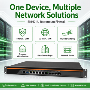 Appliance pare-feu BKHD 1U 10G SFP Atom C3758 C3808 C3958 6x 1GbE LAN 4x 10G SFP+ Serveur de sécurité réseau passerelle 1U-1310NP-6L4S - Product Image 2