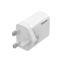 Chargeur rapide USB Type-C QC3.0 25W avec prise UK, protection contre les courts-circuits 5V/3A pour téléphones portables, ordinateurs portables et appareils photo