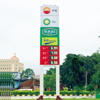 Affichage numérique LED étanche IP65 pour le prix de l'essence avec télécommande, SDK activé, ultra-fin 25 mm pour les panneaux de prix des stations-service