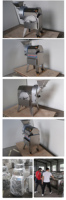 Automatische industriële groente- en fruit snijmachine voor het maken van blokjes, dobbelstenen en snijden van ui, knoflook, gember, zoete aardappel en wortel.