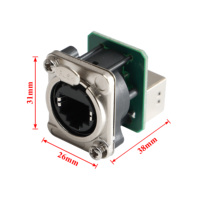 Connecteur de châssis traversant Ethernet RJ45 EtherCON à montage sur panneau de type D avec contact en cuivre Joinaudio PE8FDP pour la vente en gros