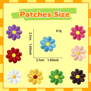 9 mini-appliques brodées en forme de marguerite, petites patchs floraux thermocollants ou à coudre <span class=keywords><strong>pour</strong></span> vêtements, sacs, chapeaux, et projets DIY - Product Image 3