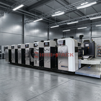 Machine de fabrication de boîtes en carton avec imprimante flexographique, découpeuse et rainureuse, 4 couleurs