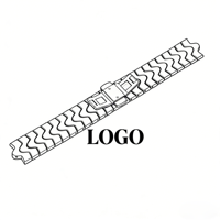 Bracelet de montre en alliage de zinc personnalisé de luxe, design respirant, chanfreinage diamanté, bracelet de montre haut de gamme, intégration de la boîte