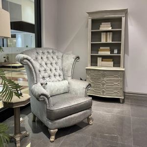 الأثاث إحياء بصمة أريكة كرسي النمط الأوروبي الأمريكية سحاب عالية الظهر أريكة واحدة النمر كرسي - Product Image 1