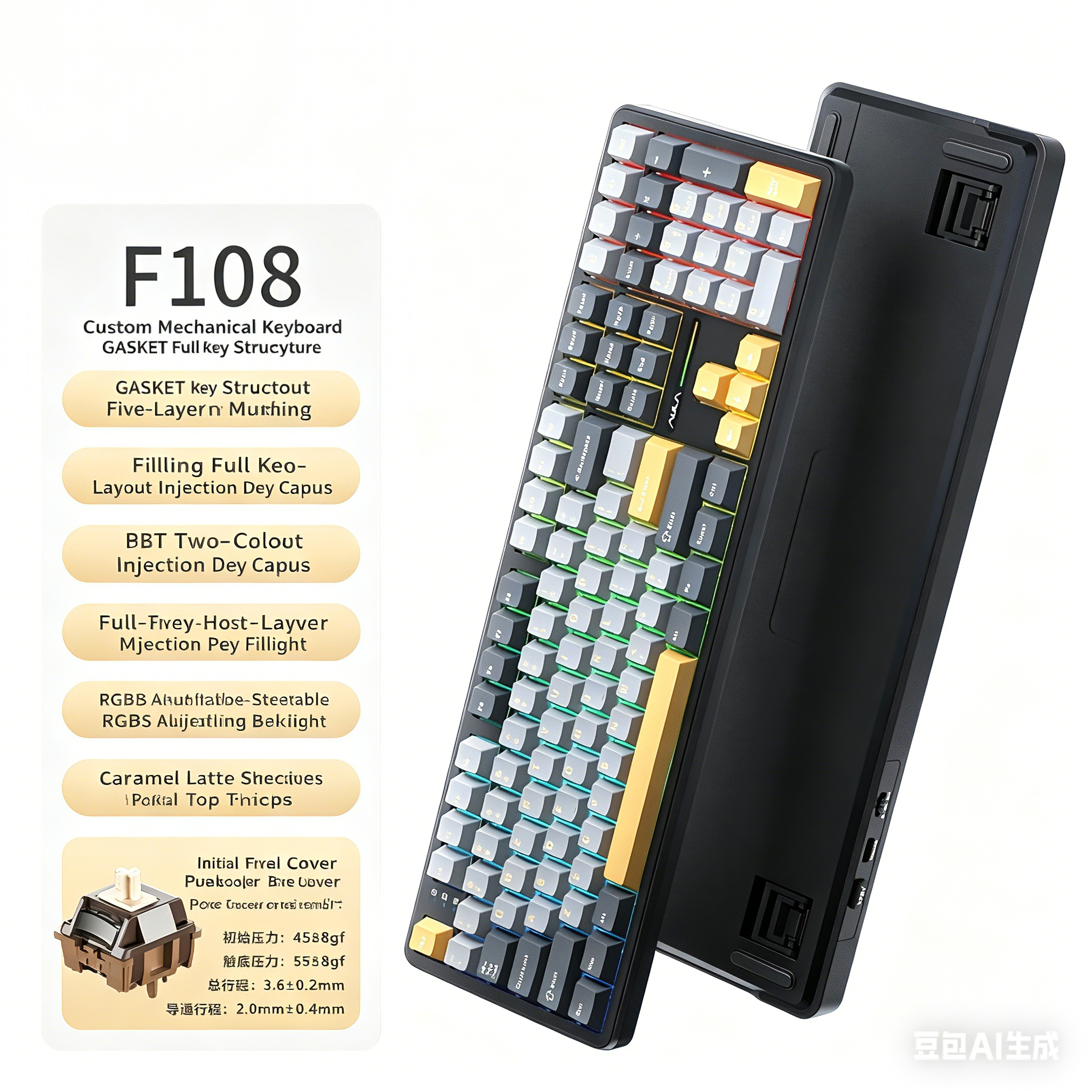 F108 Black-Gray-Yellow