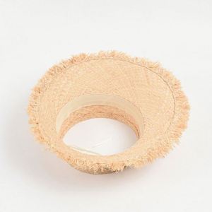 Nouvelle Tendance Estivale : Chapeau de Paille en Raphia à Bord Large Effiloché pour Femme, Visière Pare-Soleil, Style Sauveteur, pour la Plage, l'Extérieur et les Voyages - Product Image 5