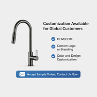 Robinet de cuisine à col de cygne avec douchette extractible, monocommande, finition bronze brossé, sans plomb, économie d'eau