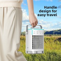 Enfriador de Aire con Función de Enfriamiento por Agua y Hielo, Modelo Compacto de Escritorio, Uso en Casa o Dormitorio, Funcionamiento Silencioso, Purificador de Aire, Control Táctil