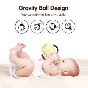 <span class=keywords><strong>Biberon</strong></span> anti-flatulences et anti-chute pour bébés de 0 à 6 mois et de 1 à 3 ans, artefact de sevrage en matériau PC, poignée large ouverture - Product Image 3