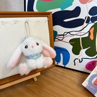 Mignon Radis Lapin Dessin Animé Lapin En Peluche Porte-clés Jouet Cartable Pendentif Grue Machine Poupée Ornement Cadeau pour Enfants