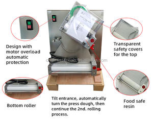 CHEF PROSENTIALS <span class=keywords><strong>DR</strong></span>-3A 18-Zoll-Teigpressmaschine, Edelstahl Pizza Sheeter kommerziellen Gebäck Pasta elektrische Walze - Product Image 4