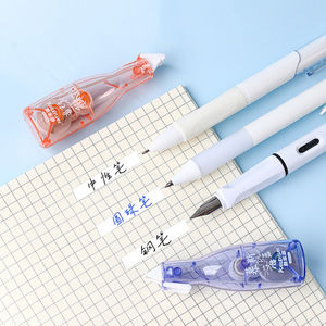 Juego de cintas correctoras estilo bolígrafo blanco de venta directa de fábrica-4 piezas de papelería colorida para estudiantes con diseño de hielo - Product Image 4