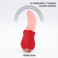 Vibrateur Lèche-Langue en Silicone Rechargeable 10 Fréquences Stimulateur Clitoridien Point G Jouet Adulte Masseur pour Femme CE RoHS