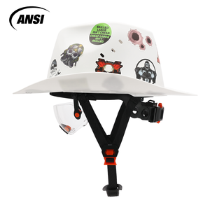 <span class=keywords><strong>Ansi</strong></span> หมวกกันน็อคชนิด<span class=keywords><strong>1</strong></span>คลาส C สไตล์คาวบอยหมวกกันน็อคแบบเต็มขอบหมวกแข็ง6จุดหมวกนิรภัย DIY สติกเกอร์สะท้อนแสงตลกกำหนดโลโก้ได้เองพร้อมที่บังแดด - Product Image 3