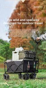 Chariot utilitaire pliable d'extérieur à quatre roues, robuste, portable, plateforme OEM, pour le shopping, le jardin, la <span class=keywords><strong>plage</strong></span>, les sports, le camping - Product Image 4