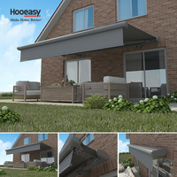 Auvent de jardin rétractable de grande taille en aluminium, personnalisable, électrique, de luxe, pour l'extérieur, Hooeasy