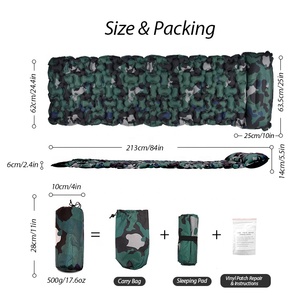 Matras Tidur Tiup TPU Ultralight untuk Hiking Outdoor dengan Pompa Inflator Eksternal, Matras Camping Ringan Bentuk Tulang - Product Image 5