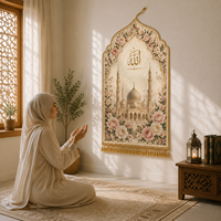 Factory Wholesale Price Plush Polyester Modern Hanging Worship Prayer Rug Customizable Size and Pattern Washable Free Samples