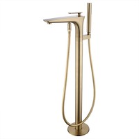 Mitigeur de douche sur pied moderne en laiton avec jets de massage, double poignée, robinet de baignoire (garantie 5 ans)