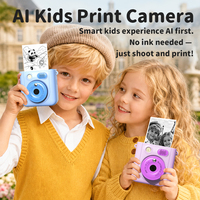 Cámara de Impresión Instantánea para Niños 2026 con IA, Pantalla IPS de 2.4'', Lente Dual de 48MP, Video 1080P, Impresión Térmica sin Tinta, Juguete DIY para Niños y Niñas de 3 a 12 Años