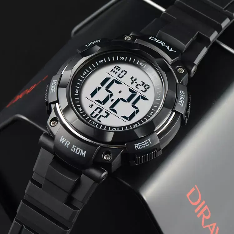 DIRAY Hot Selling Multifunction Chronograph Cheap Oem Acceptable Brand Wristwatch 50 Meters Waterproof Sport Digital Watch