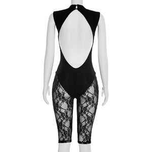 Viviblook J26JP029 Combinaison une pièce sexy sans manches, ajustée, transparente, dos nu, en dentelle, pour femme, nouvelle collection, idéale pour les soirées - Product Image 6