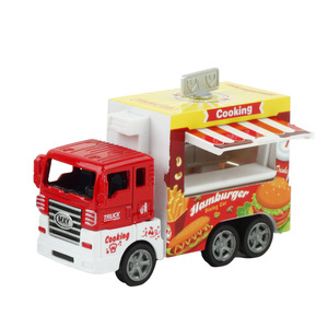 Logotipo personalizado Mini Die Cast Model Car Pull Back Aleación <span class=keywords><strong>de</strong></span> <span class=keywords><strong>juguete</strong></span> Food Truck Niños Diecast Metal Model Car Toys Ice Cream Truck para chico - Product Image 1