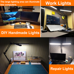 Lampe de bureau à LED Upgrade Long Metal Swing Arm Desk Lamp With Clamp Eye-Caring Dimmable Architect Task Lamp 3 Color Modes - Product Image 6