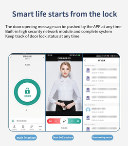 Wifi Biometric Electronic Tuya APP Remote Smart <strong>Lock</strong> Fingerprint <strong>Small</strong> Size Monitor Camera <strong>Door</strong> <strong>Lock</strong> - Product Image 5