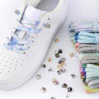 Lacets de chaussures d'extérieur imprimés personnalisés de 6MM baskets de loisirs lacet plat unisexe sans lacet élastique avec serrure à lacet en métal