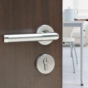 Poignée de porte en tube métallique moderne, de bonne qualité, sécurité, chambre à coucher, maison, acier inoxydable, design, poignée de porte à levier intérieure - Product Image 3