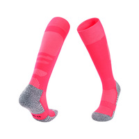 Chaussettes de football longues rembourrées professionnelles en gros, tricotées à ressort, pour enfants, jeunes, hommes, sports, mi-manches, chaussettes d'équipe de football