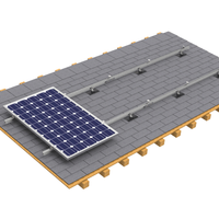 Sistem Atap Genteng Aspal Surya Amoysolar AL6005-T5 dengan Struktur Pemasangan Rak Atap Energi Surya PV dan Garansi 12 Tahun