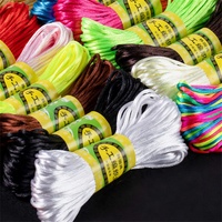 Cordon en nylon de 20 mètres, 2 mm, pour macramé, écologique, imperméable, pour bracelets, colliers, cordons tressés, bricolage, pompons, perles, chaussures, sacs