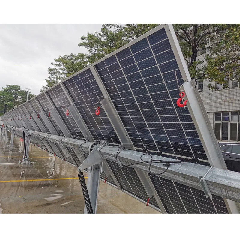 1MW Single axis smart solar tracking system one axis solar tracker ground mount solar panel tracking systems