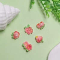 Mini-breloques florales Kawaii, jolies fleurs de cerisier assorties, cabochons en résine à dos plat, accessoires pour scrapbooking, loisirs créatifs et épingles à cheveux
