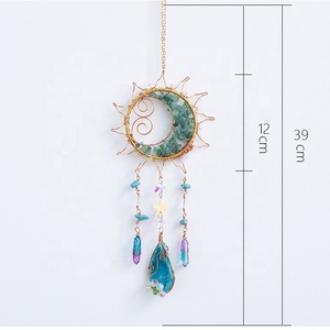 Colgante de cristal de fluorita verde para heridas de mano, Colgante de Piedra Simple, carillón de viento, Colector de Sol de cristal para el jardín del hogar - Product Image 4