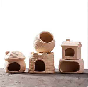 Acuario de Cerámica con Decoración de Estilo Moderno, Rocas y Escondites en Forma de Maceta <span class=keywords><strong>para</strong></span> <span class=keywords><strong>Peces</strong></span> <span class=keywords><strong>Betta</strong></span>, <span class=keywords><strong>Juguetes</strong></span> <span class=keywords><strong>para</strong></span> Peceras Pequeñas - Product Image 1