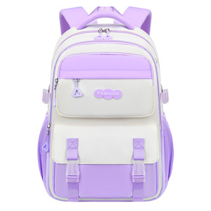 Fashion Kids Backpack 14 In Color Blocking Waterproof School Bag Unisex For Children Education Use - Product Image 1