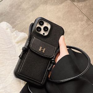 Protective Case for iPhone 12 <strong>IPhone13</strong> Crossbody Card Holder With Lychee Pattern Phone Case - Product Image 6