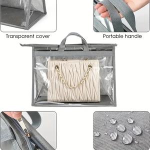 Pour Amazon pliable PVC sac de rangement ensemble anti-poussière coton armoire visuel suspendu artefact sac à main articles divers organisateur - Product Image 4